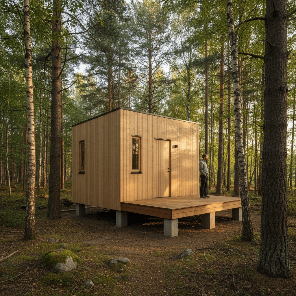scandinavian Forest Tiny House - Exterior view