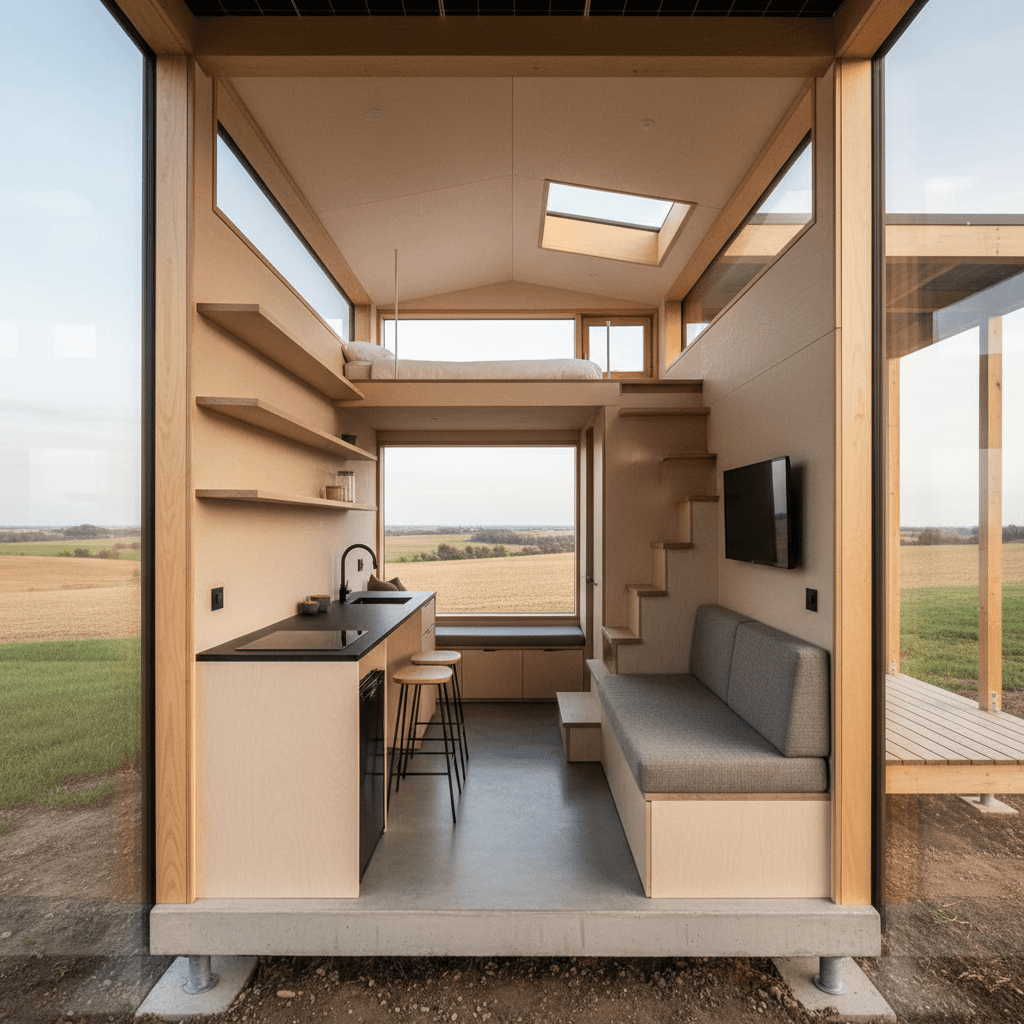 Modern rural Tiny House - Interior view