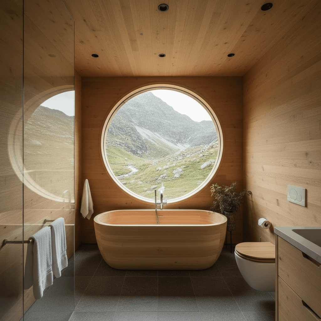 scandinavian mountain Tiny House - Give Design Nice - Just Only Show - Show Other Side - Interior view