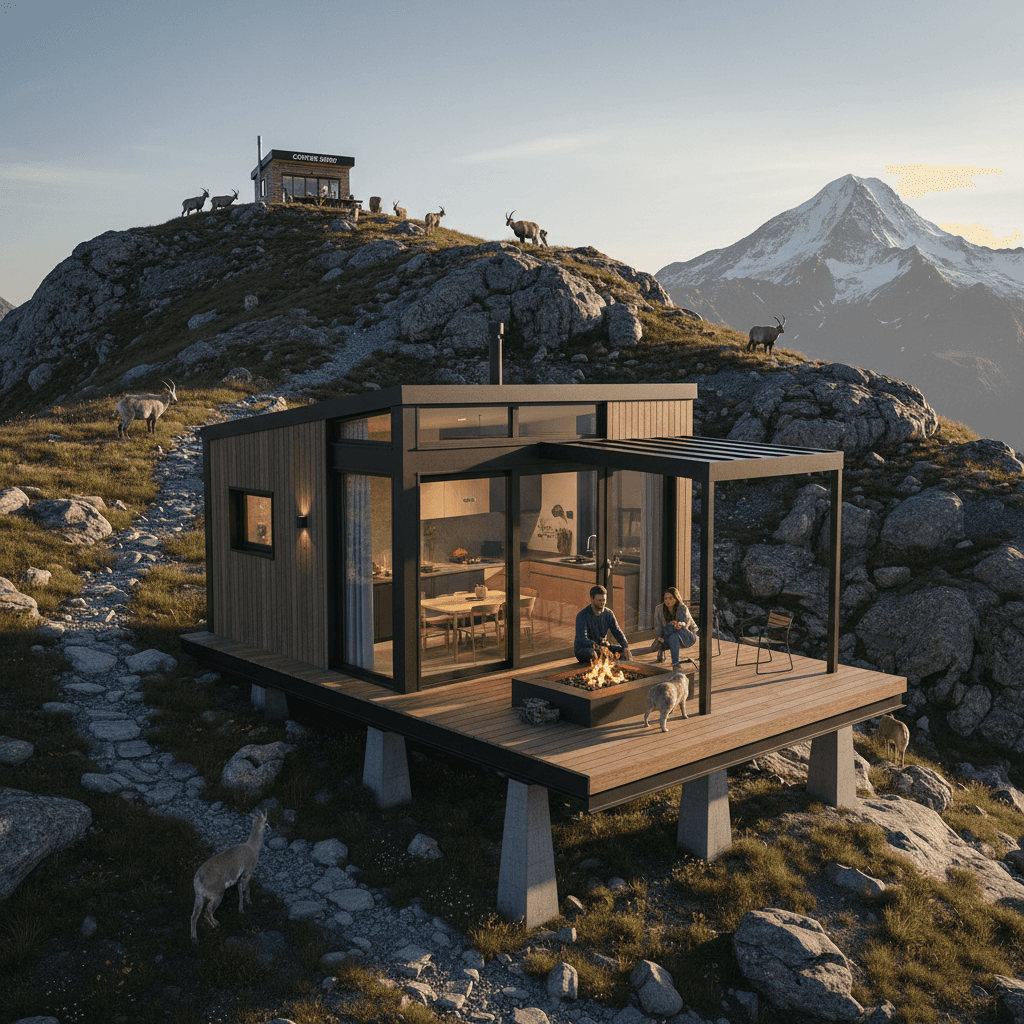Modern mountain Tiny House - Show Other Side - Show Whole Kind - There Sofa Living - Exterior view