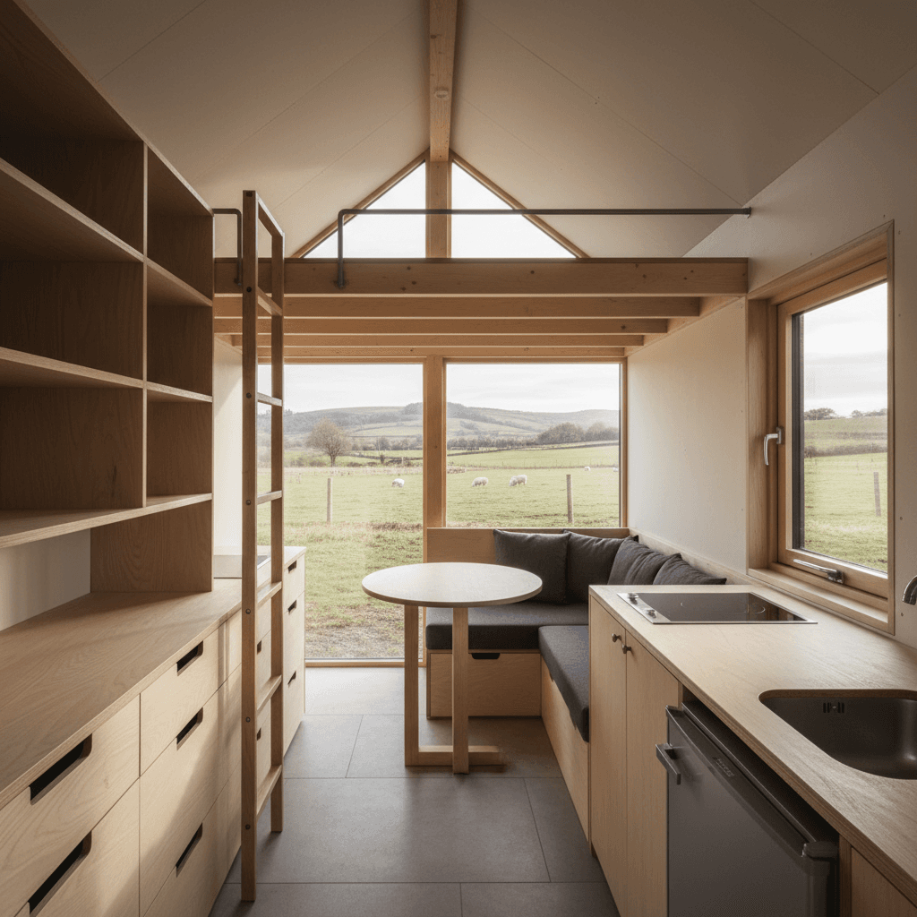 Minimalist rural Tiny House - Interior view
