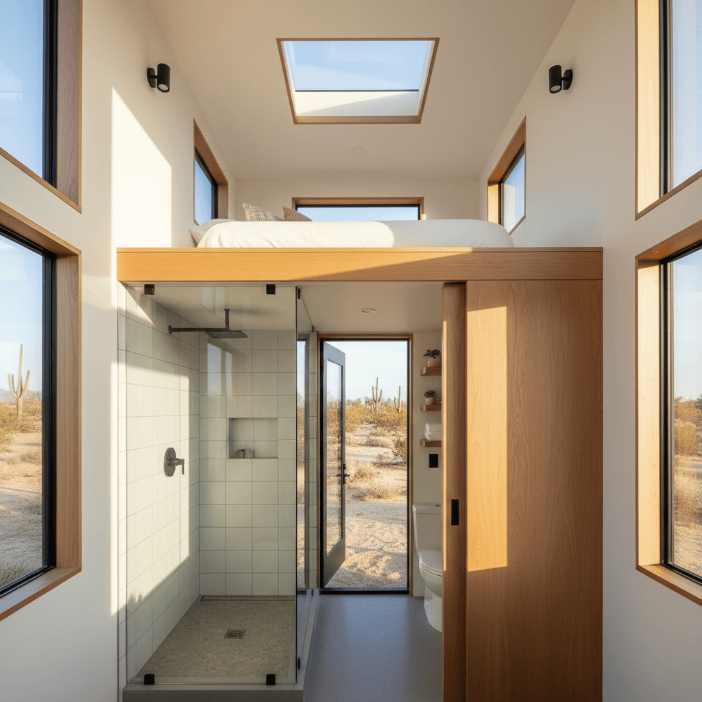Modern Desert Tiny House - Show Other Side - Interior view