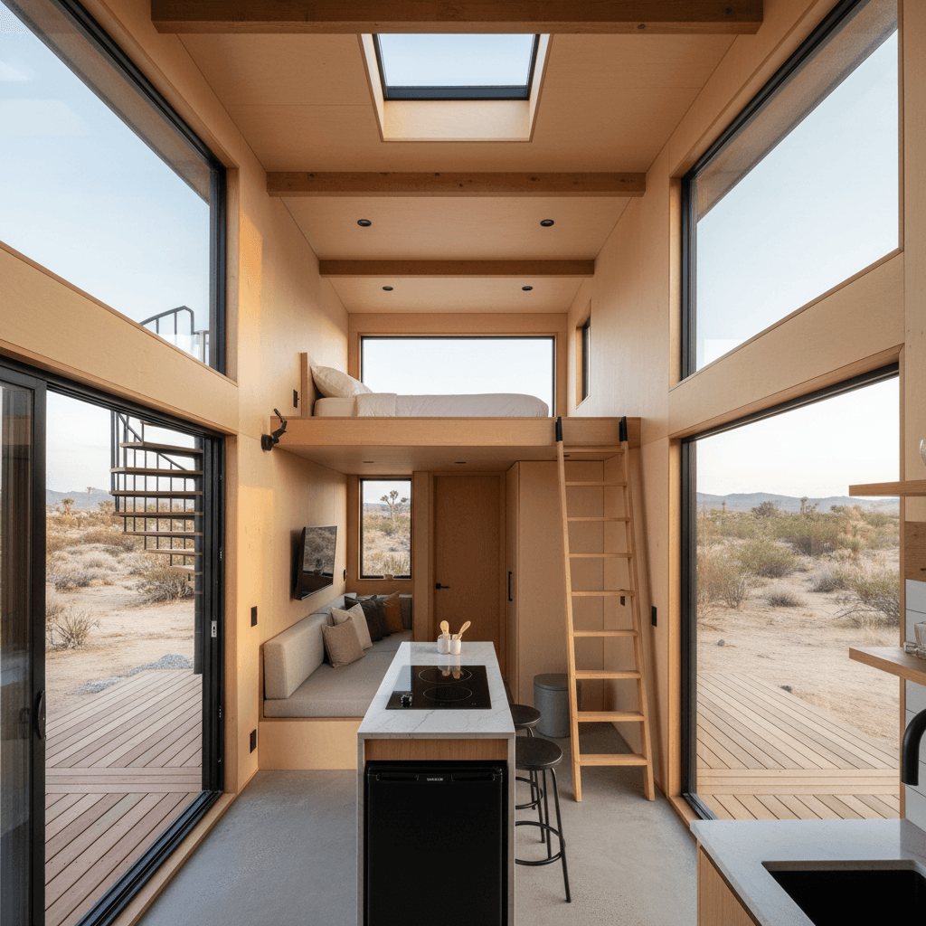 Modern Desert Tiny House - Interior view