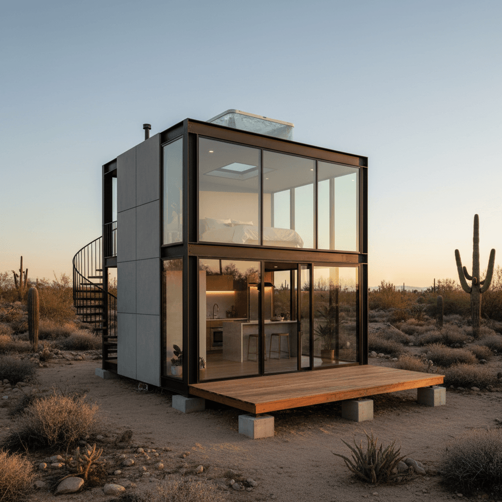 Modern Desert Tiny House - Exterior view