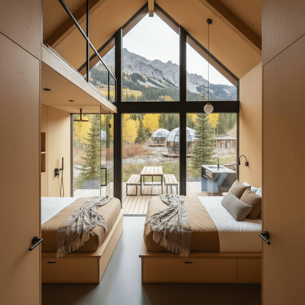 Modern mountain Tiny House - Houses Mountain Where - Show Sphersome House - Show Otherside Spherosome - Interior view