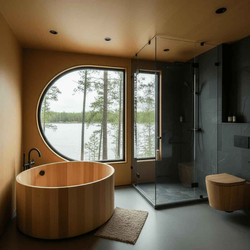 Modern lakeside Tiny House - Open Outdoor Kitchen - Forestthere Houses Have - Show Hemicycle Living - There Kitchen Room - Room Only Nice - There Only King - Show Other Side - Interior view