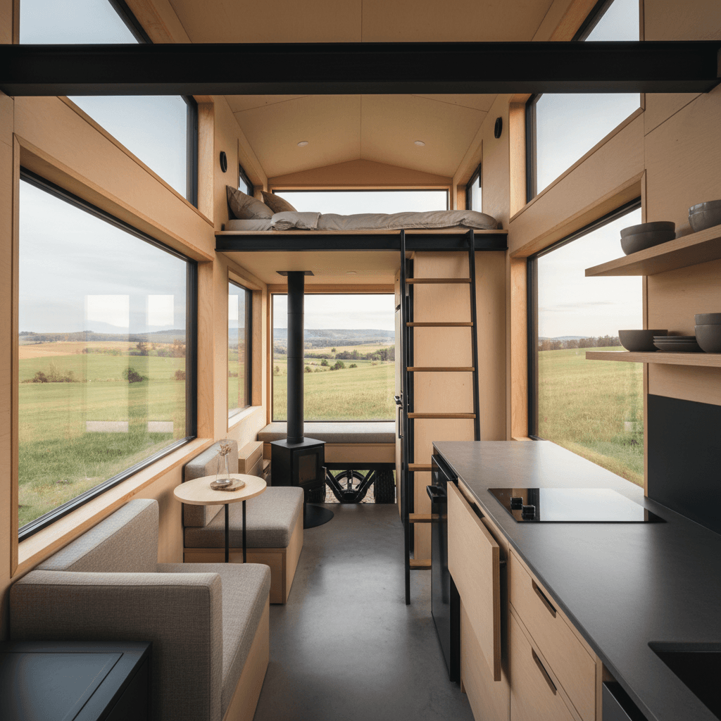 Modern rural Tiny House - Interior view