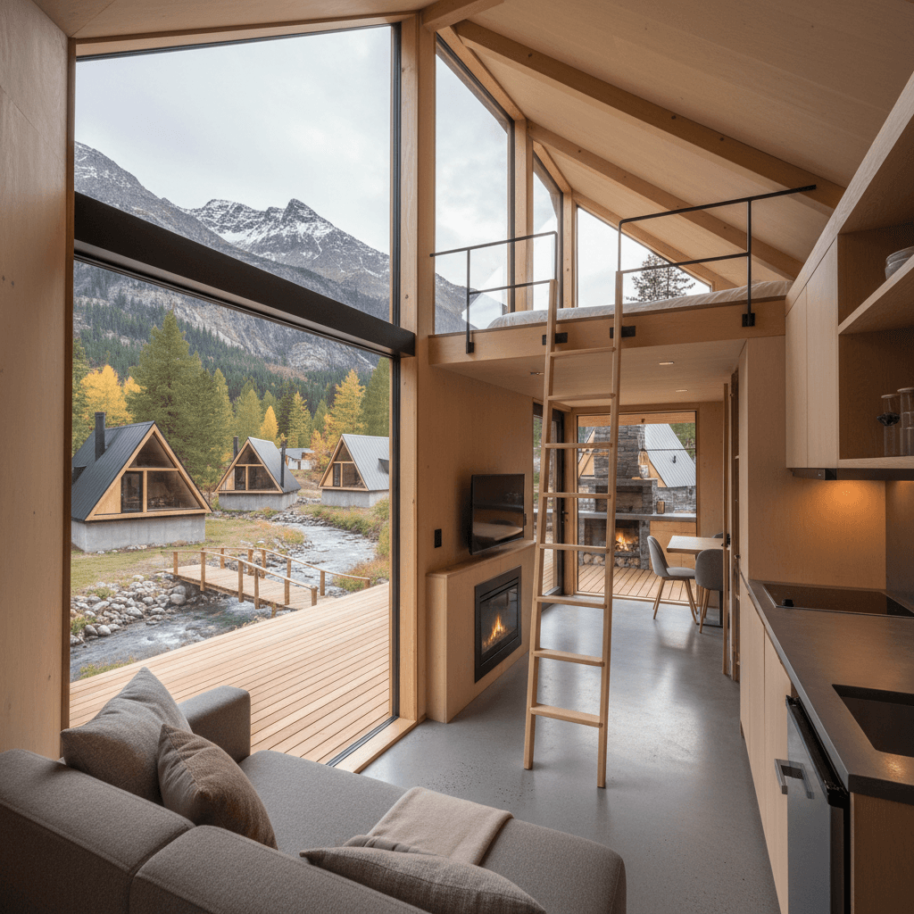 Modern mountain Tiny House - Interior view