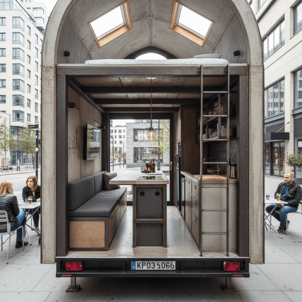 industrial Urban Tiny House - Interior view