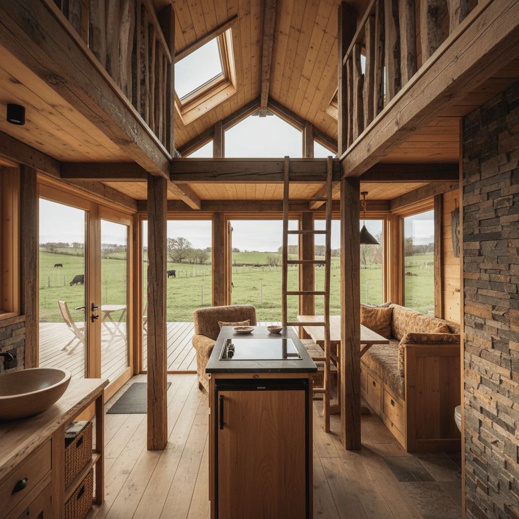 Rustic rural Tiny House - Interior view