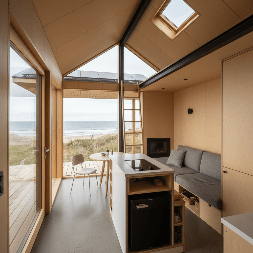 Modern Beach Tiny House - Interior view