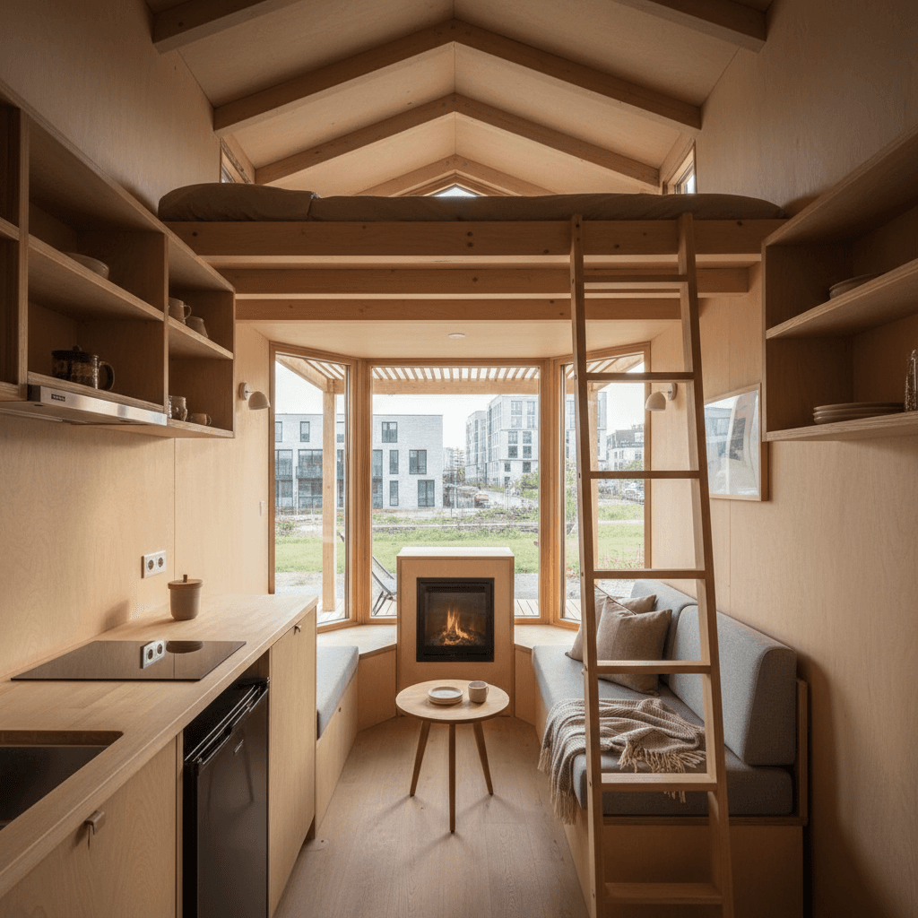 scandinavian Urban Tiny House - Interior view