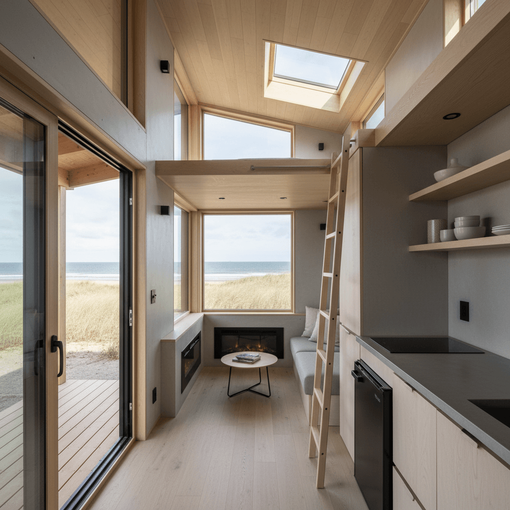 Modern Beach Tiny House - Interior view