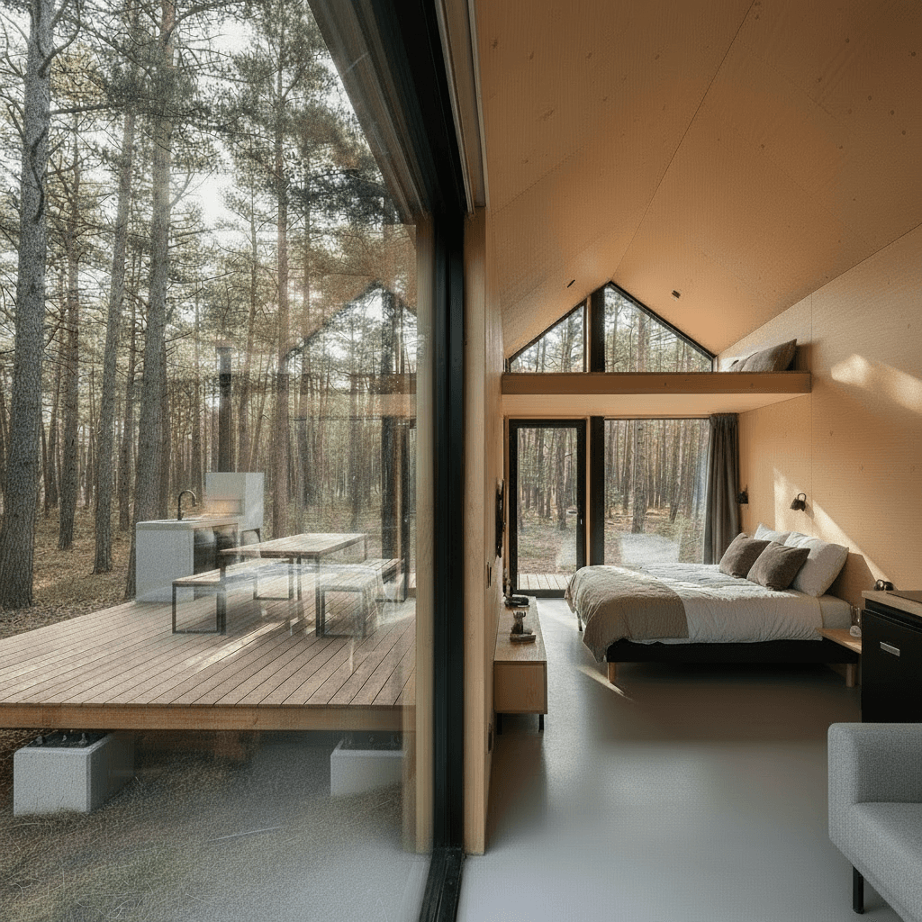 M - Wooden Stairs Living - Interior view