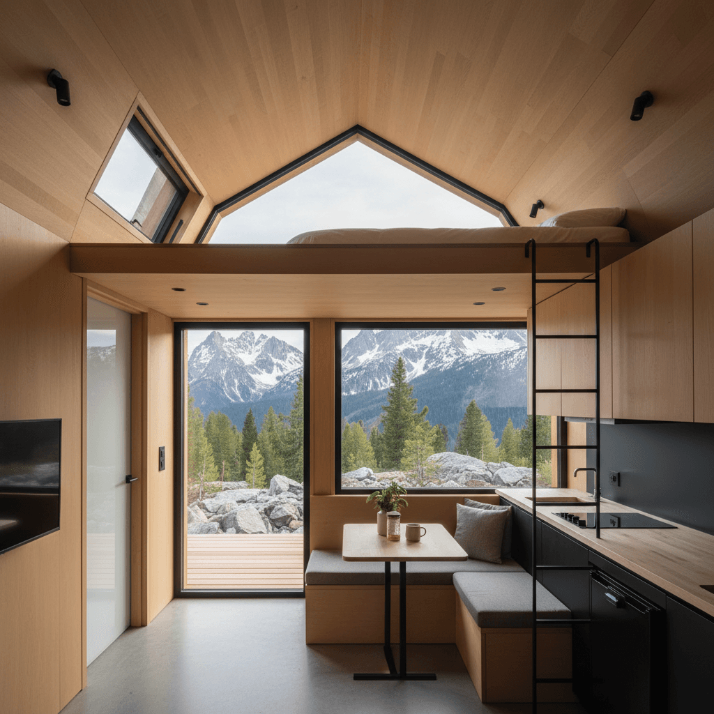Modern mountain Tiny House - Interior view
