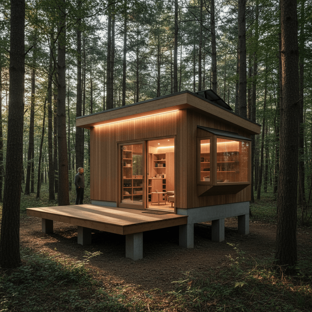 Minimalist Forest Tiny House - Exterior view