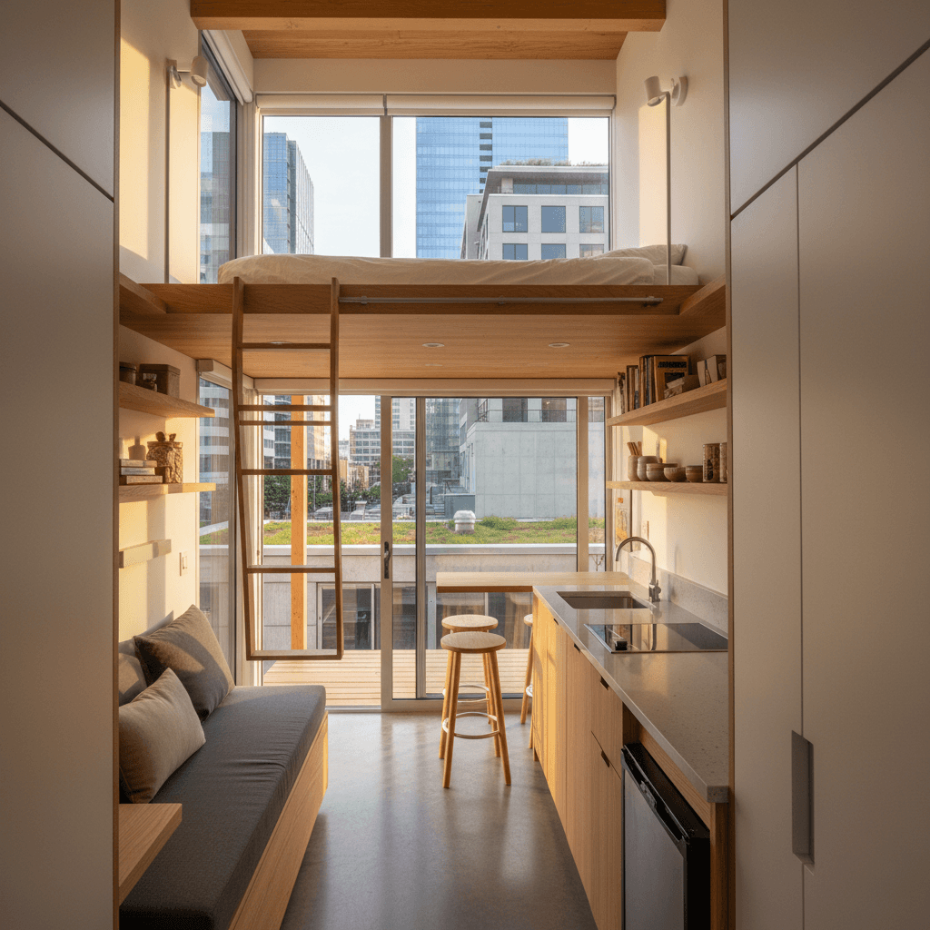 Modern Urban Tiny House - Interior view