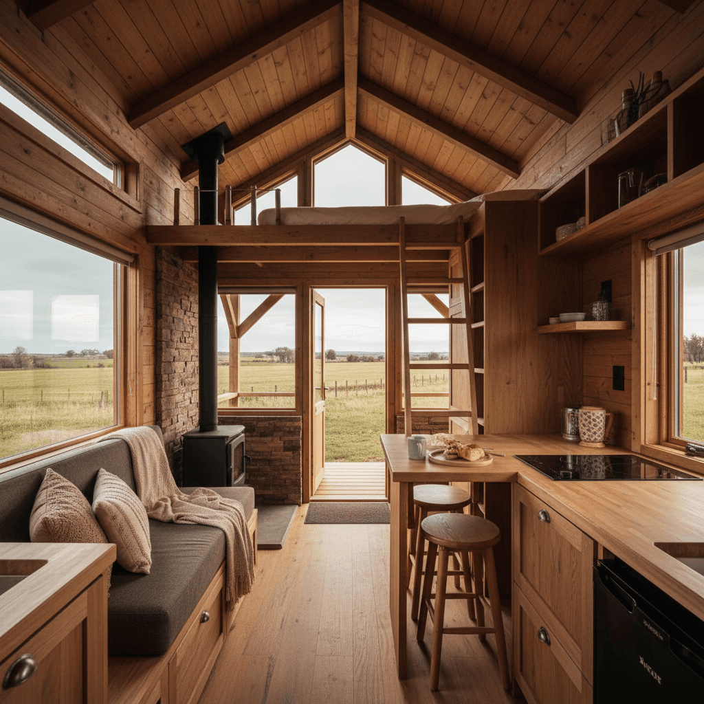 Rustic rural Tiny House - Interior view