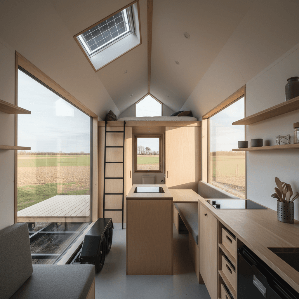 Minimalist rural Tiny House - Interior view
