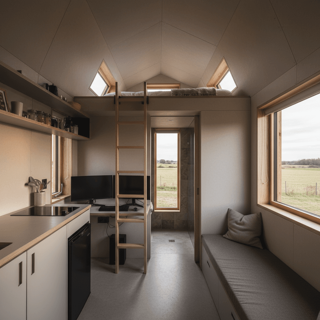 Minimalist rural Tiny House - Interior view