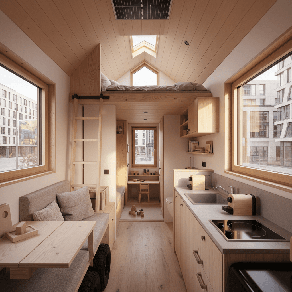 scandinavian Urban Tiny House - Interior view