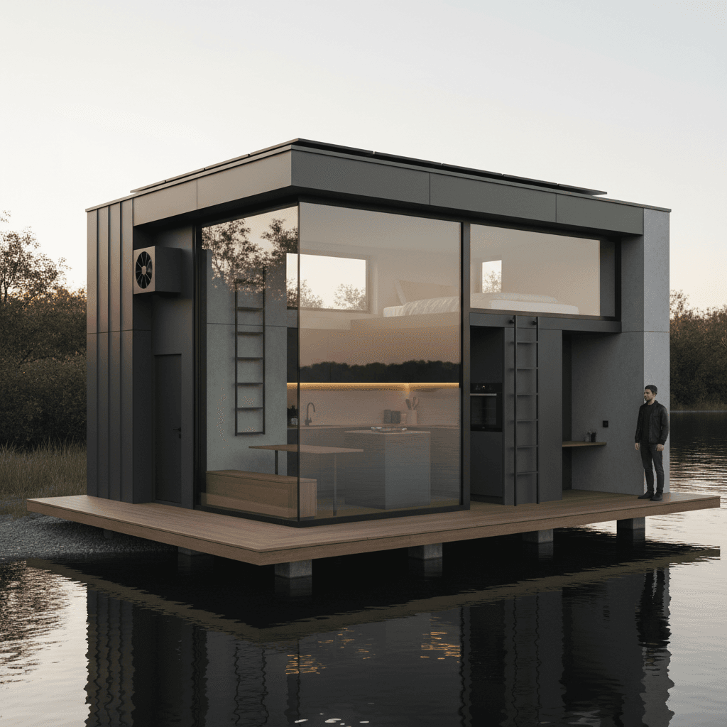 Modern lakeside Tiny House - Exterior view