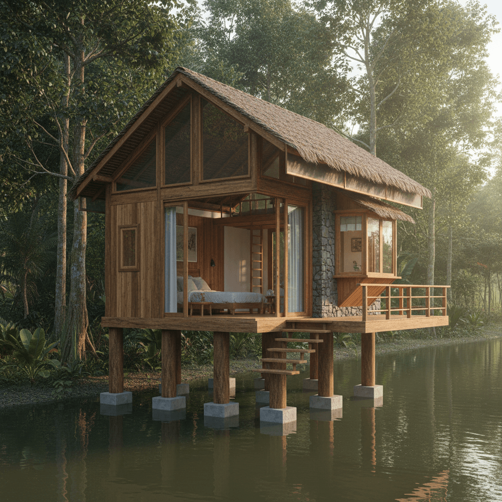 Rustic lakeside Tiny House - Exterior view