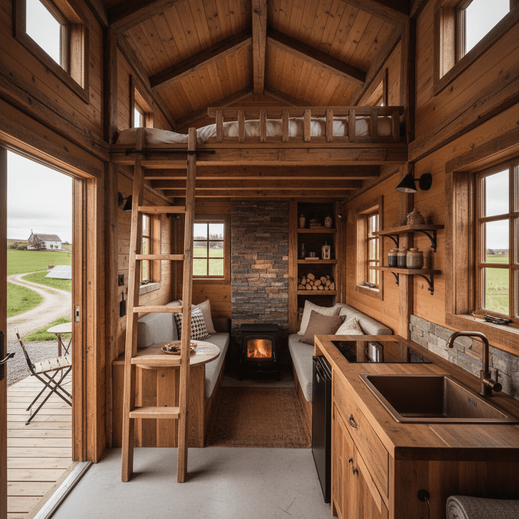 Rustic rural Tiny House - Interior view