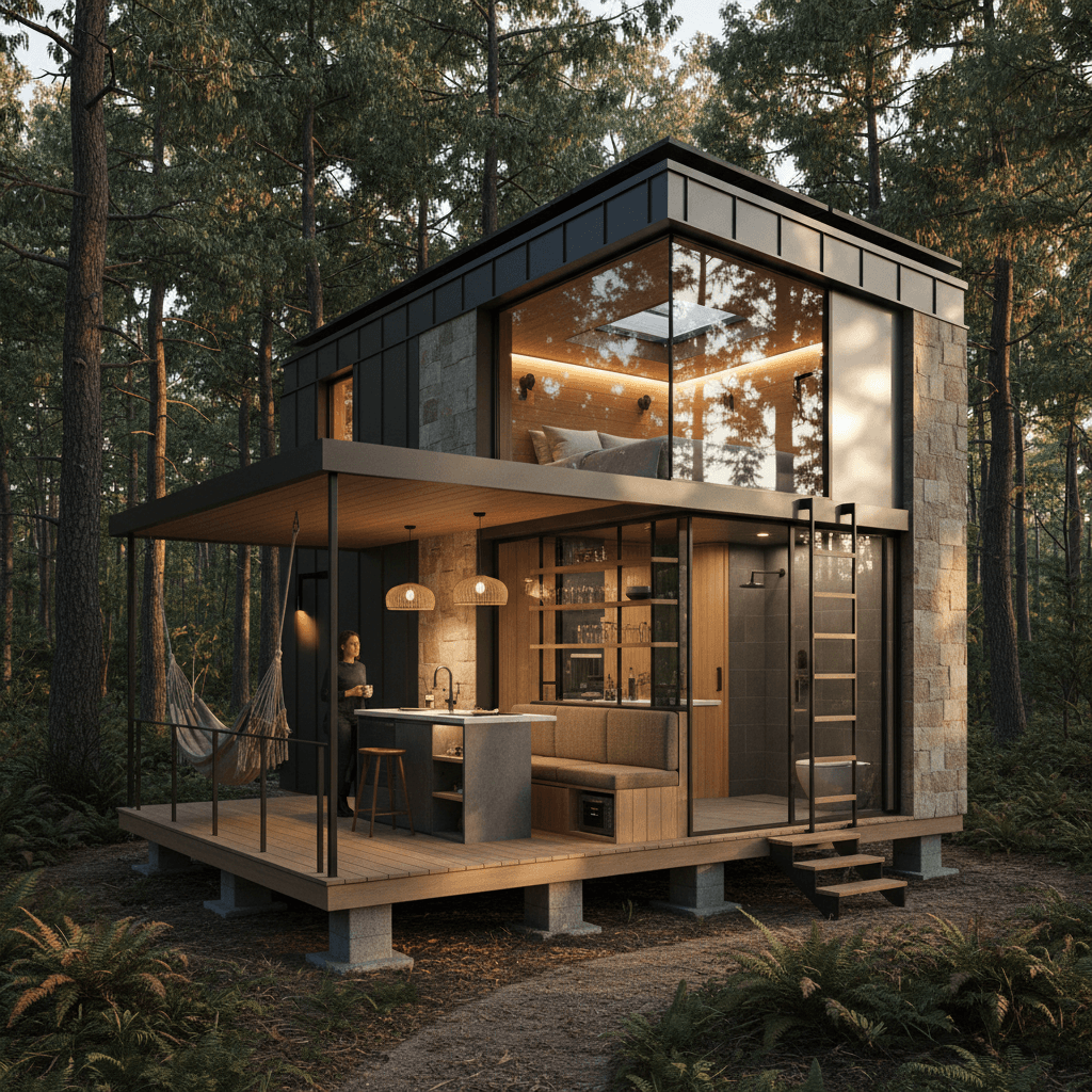 Modern Forest Tiny House - Exterior view