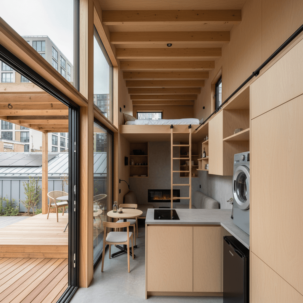 Modern Urban Tiny House - Interior view