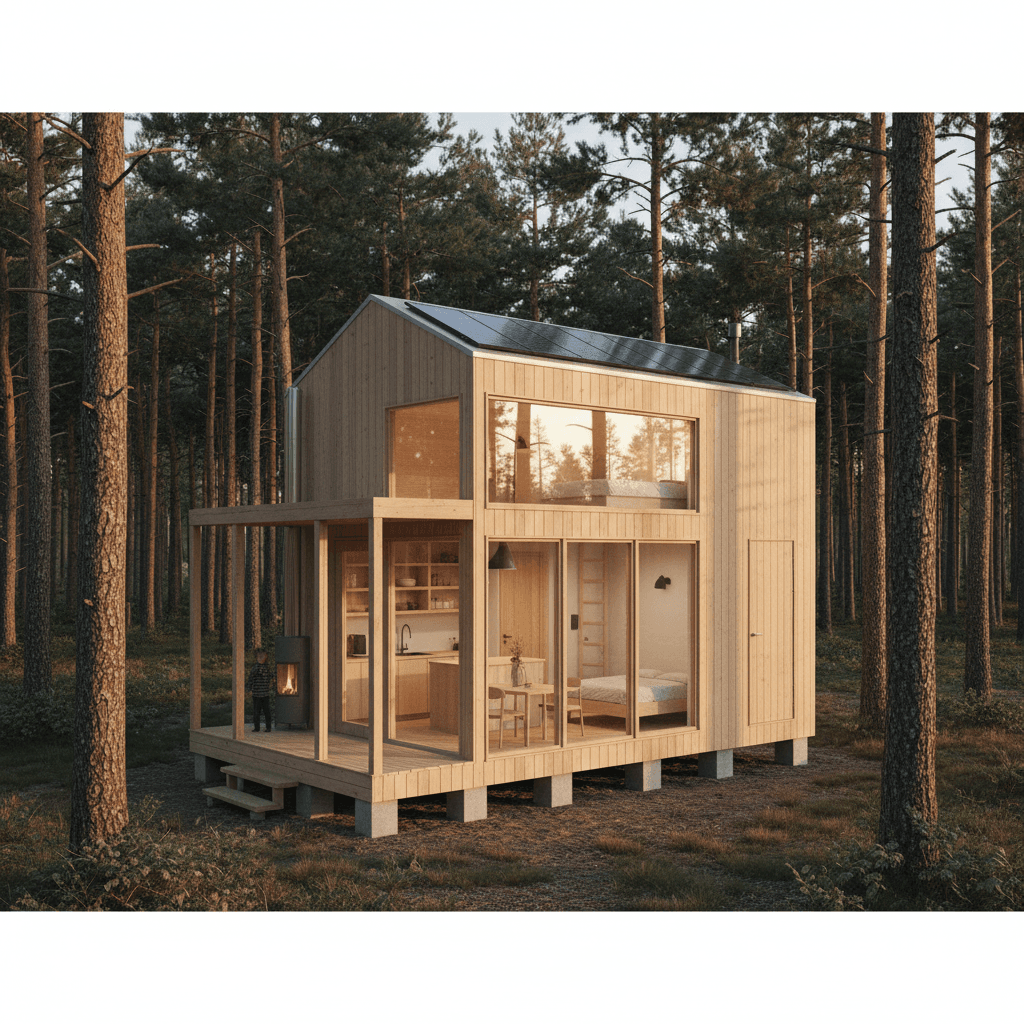 scandinavian Forest Tiny House - Exterior view