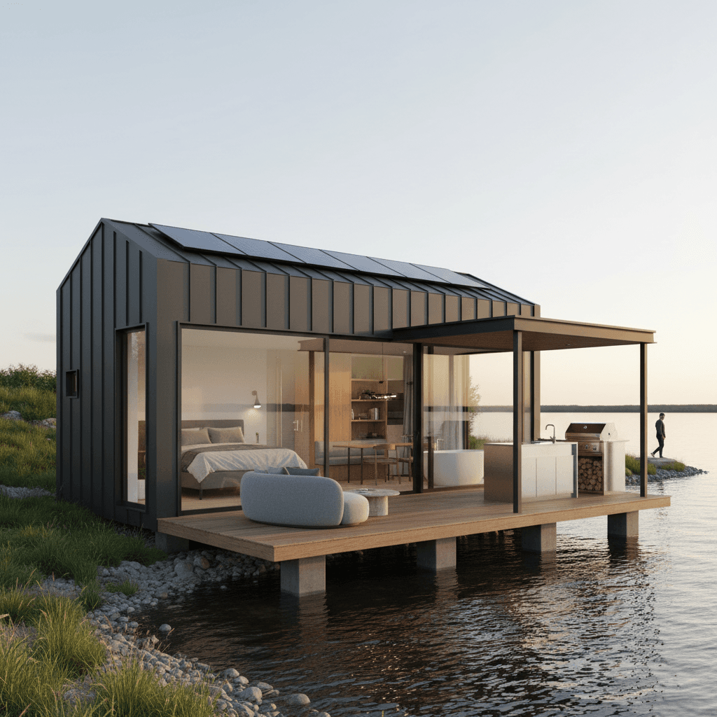 Modern lakeside Tiny House - Exterior view