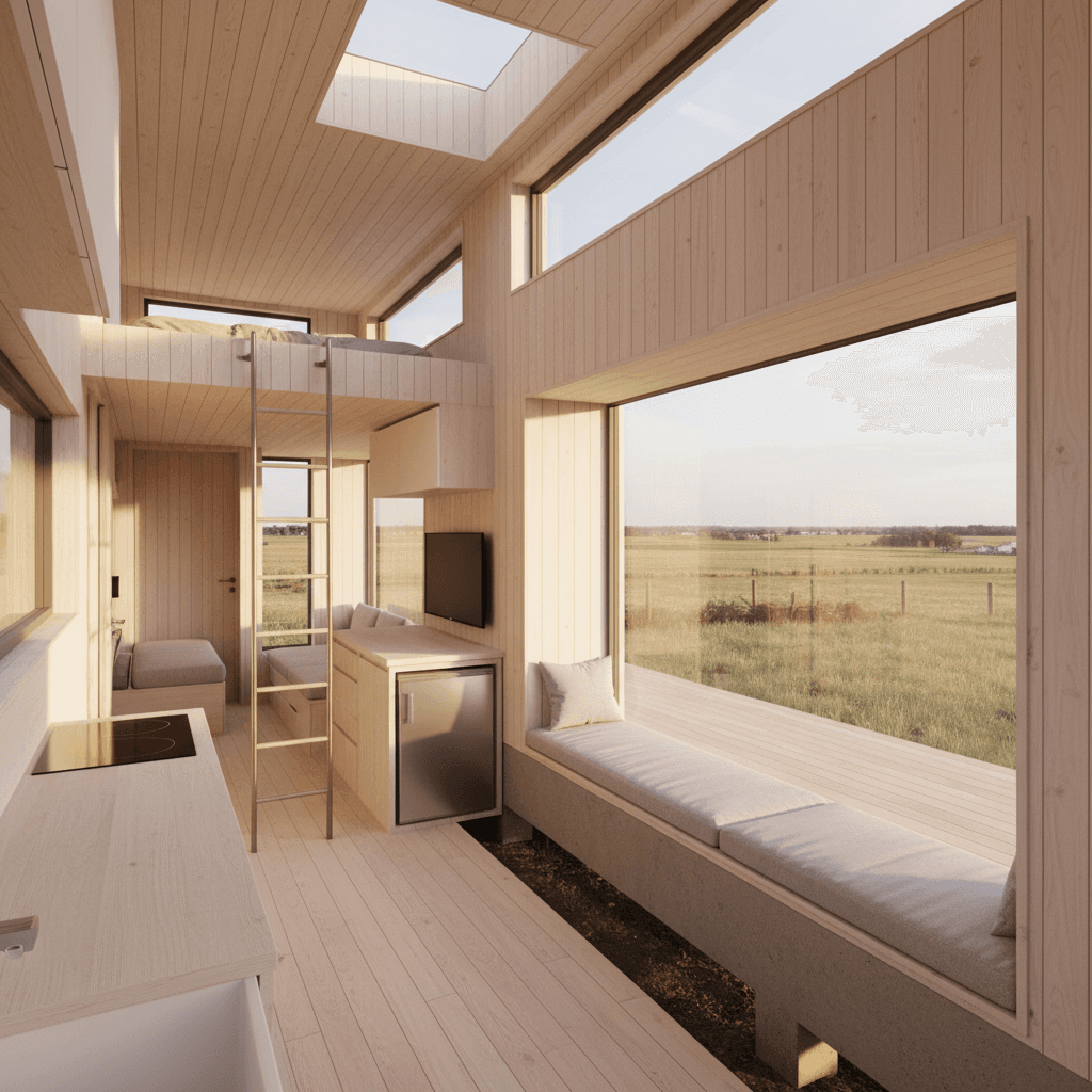 Modern rural Tiny House - Interior view