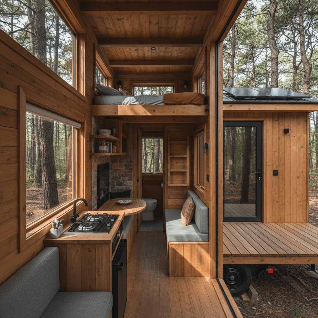 Rustic Forest Tiny House - Interior view