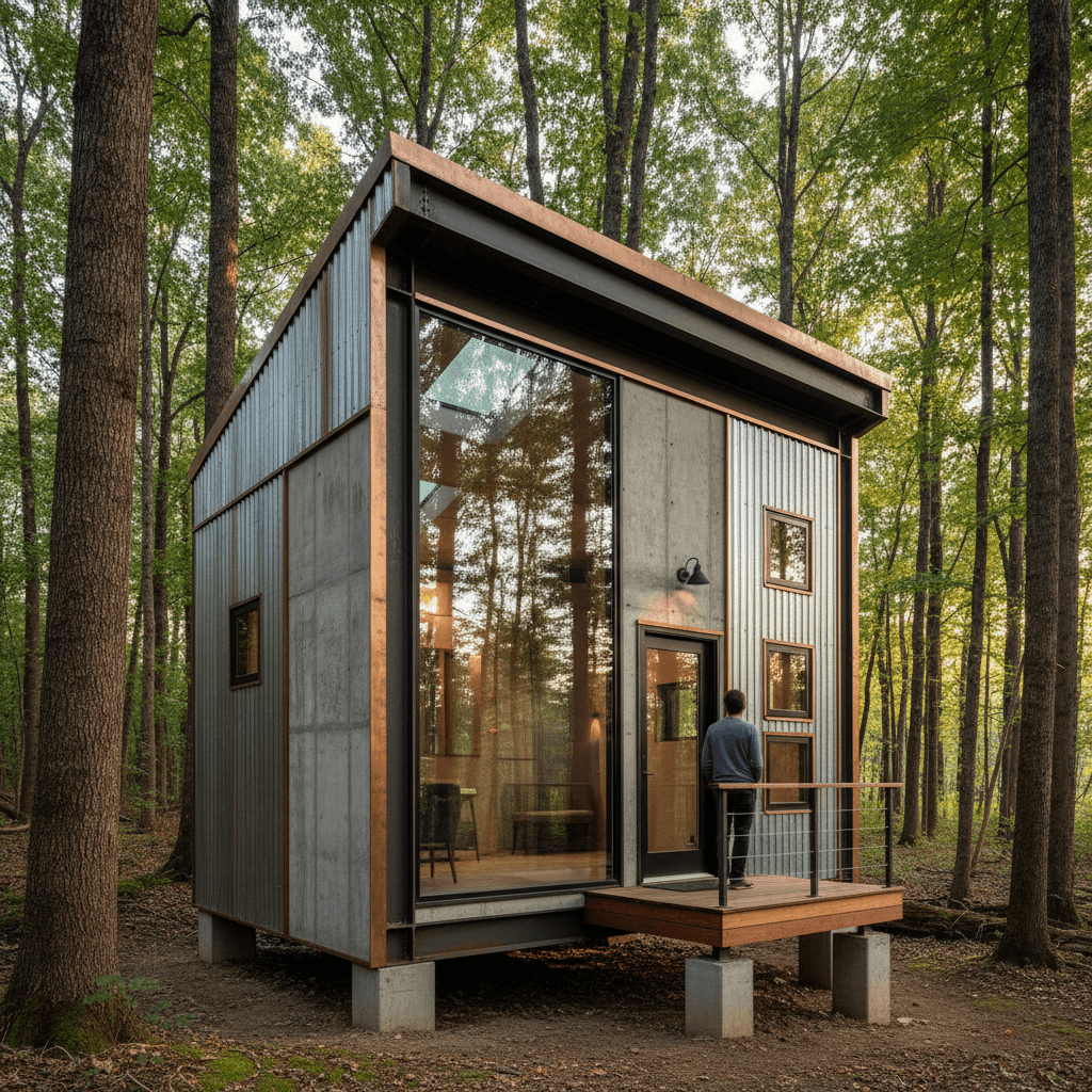 industrial Forest Tiny House - Exterior view