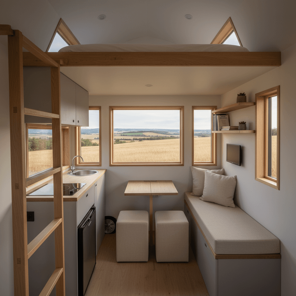 Minimalist rural Tiny House - Interior view