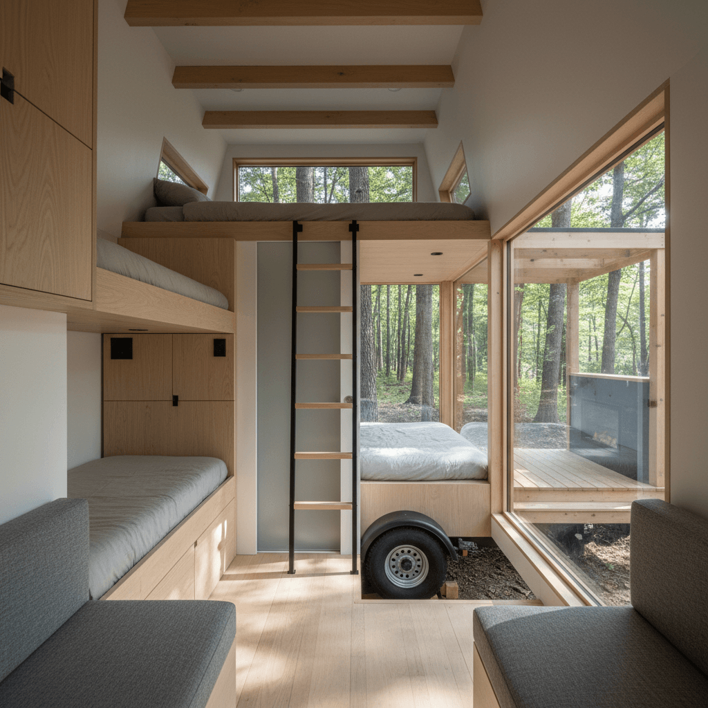 Minimalist Forest Tiny House - Interior view