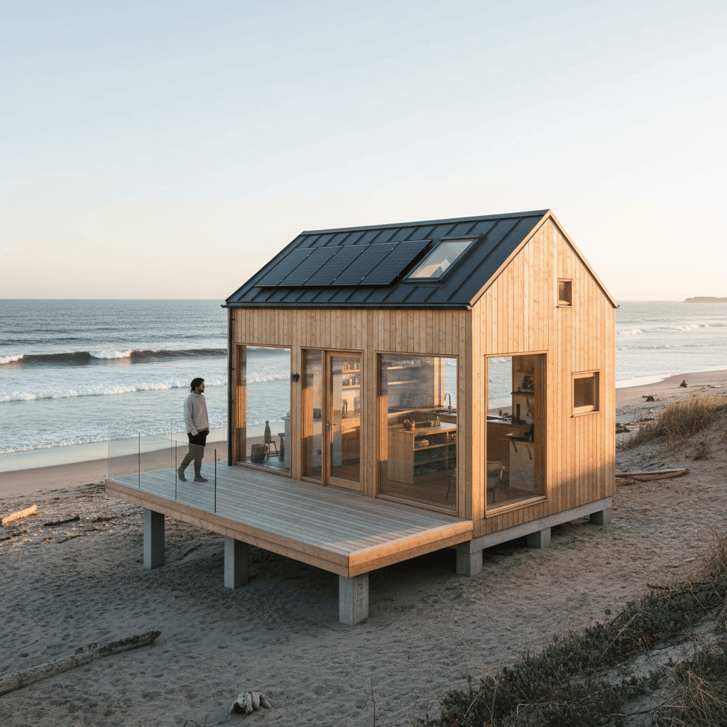 scandinavian Beach Tiny House - Exterior view