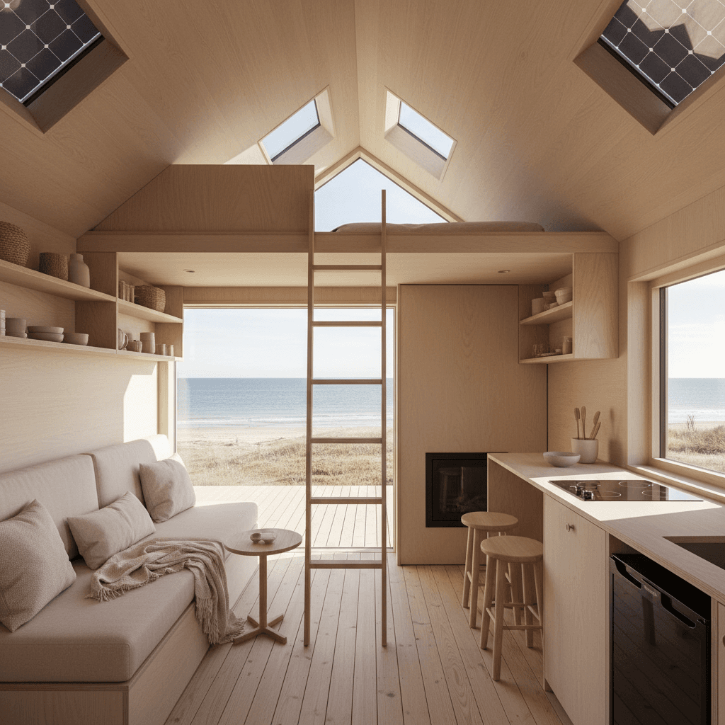 scandinavian Beach Tiny House - Interior view