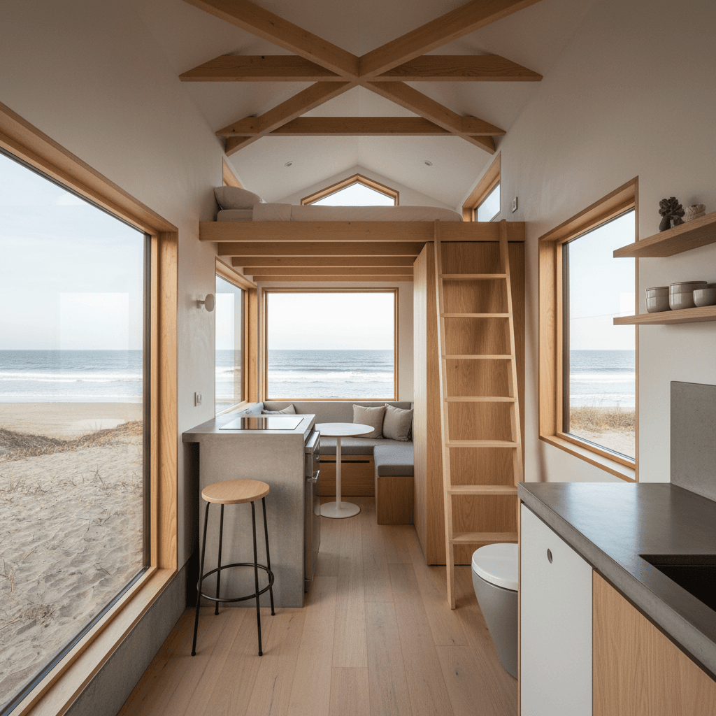 Modern Beach Tiny House - Interior view