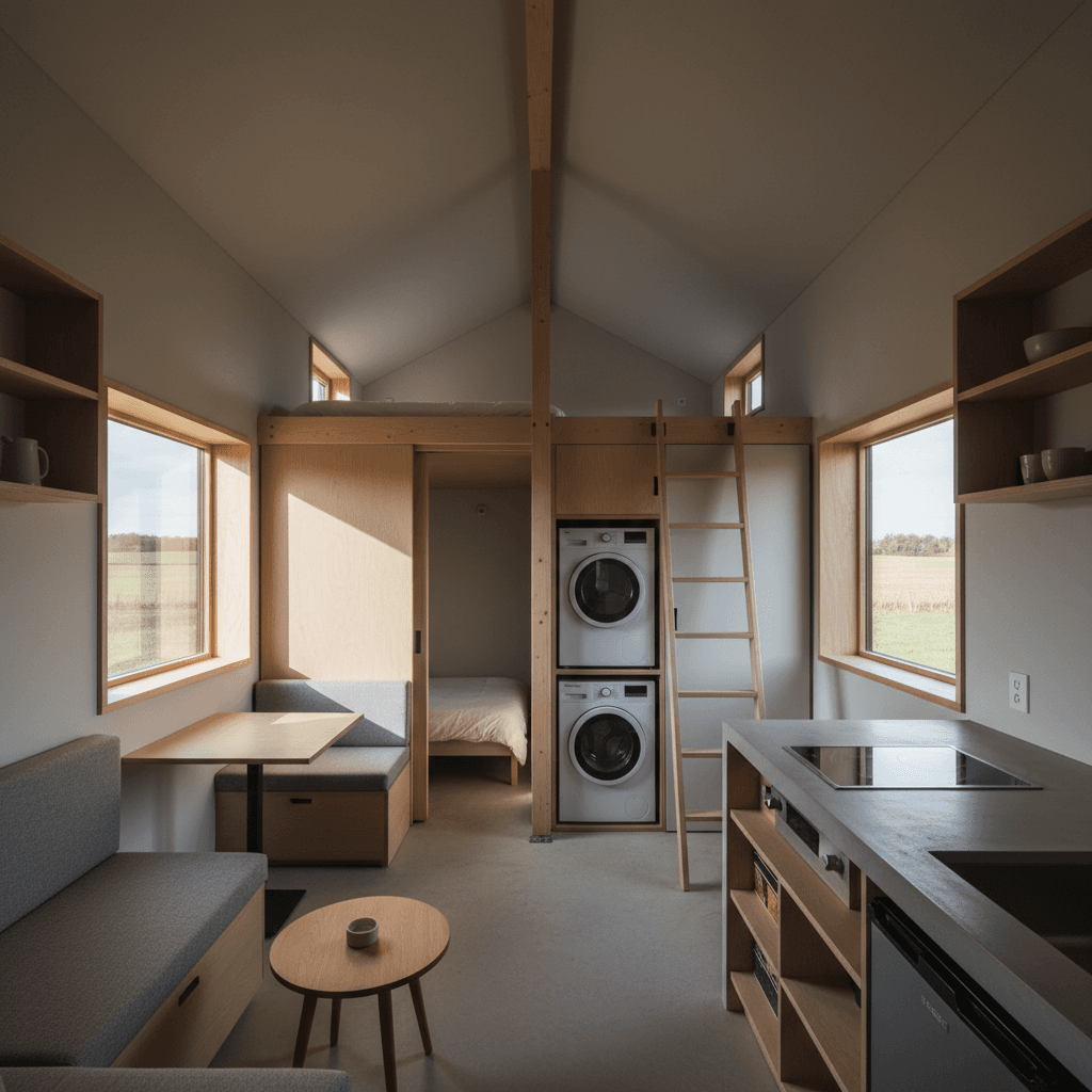 Minimalist rural Tiny House - Interior view