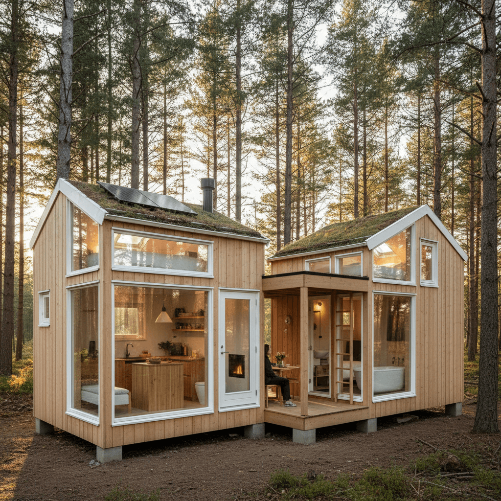 scandinavian Forest Tiny House - Exterior view