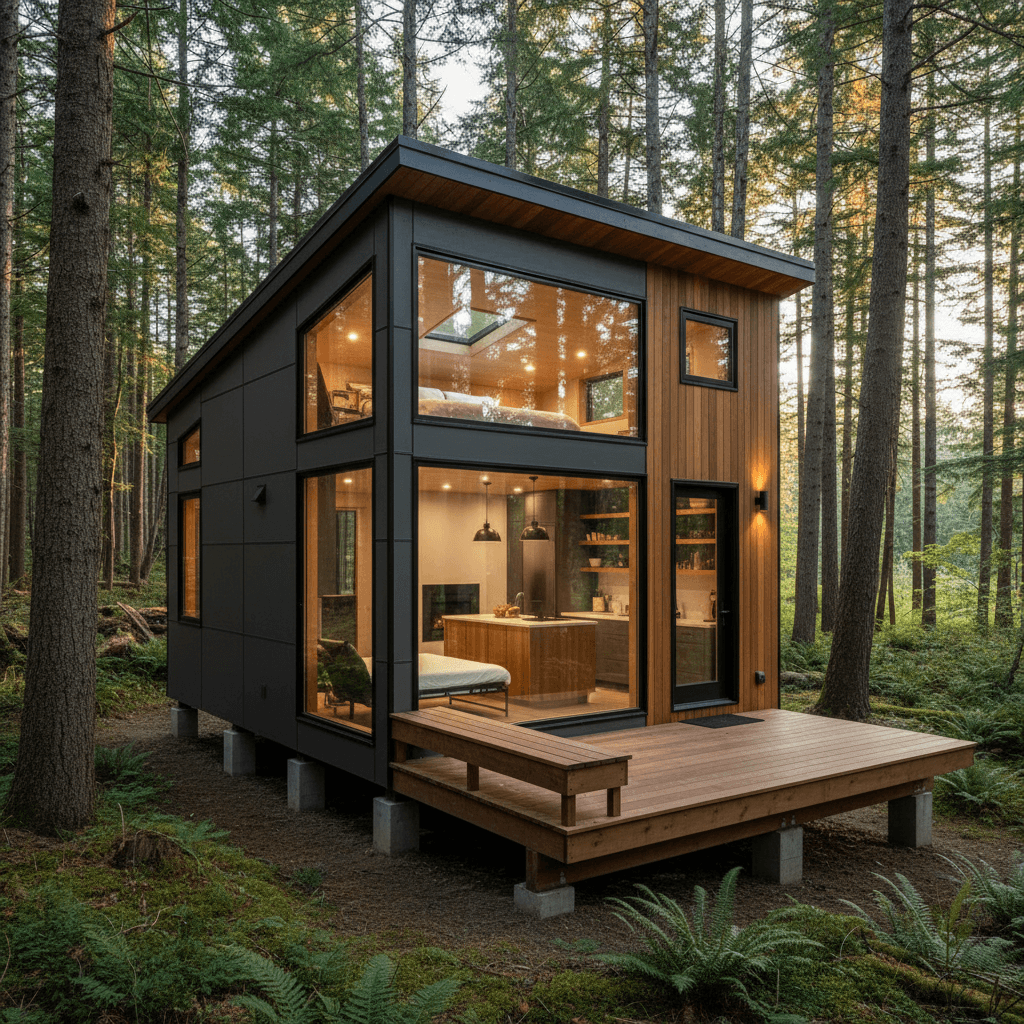 Modern Forest Tiny House - Exterior view