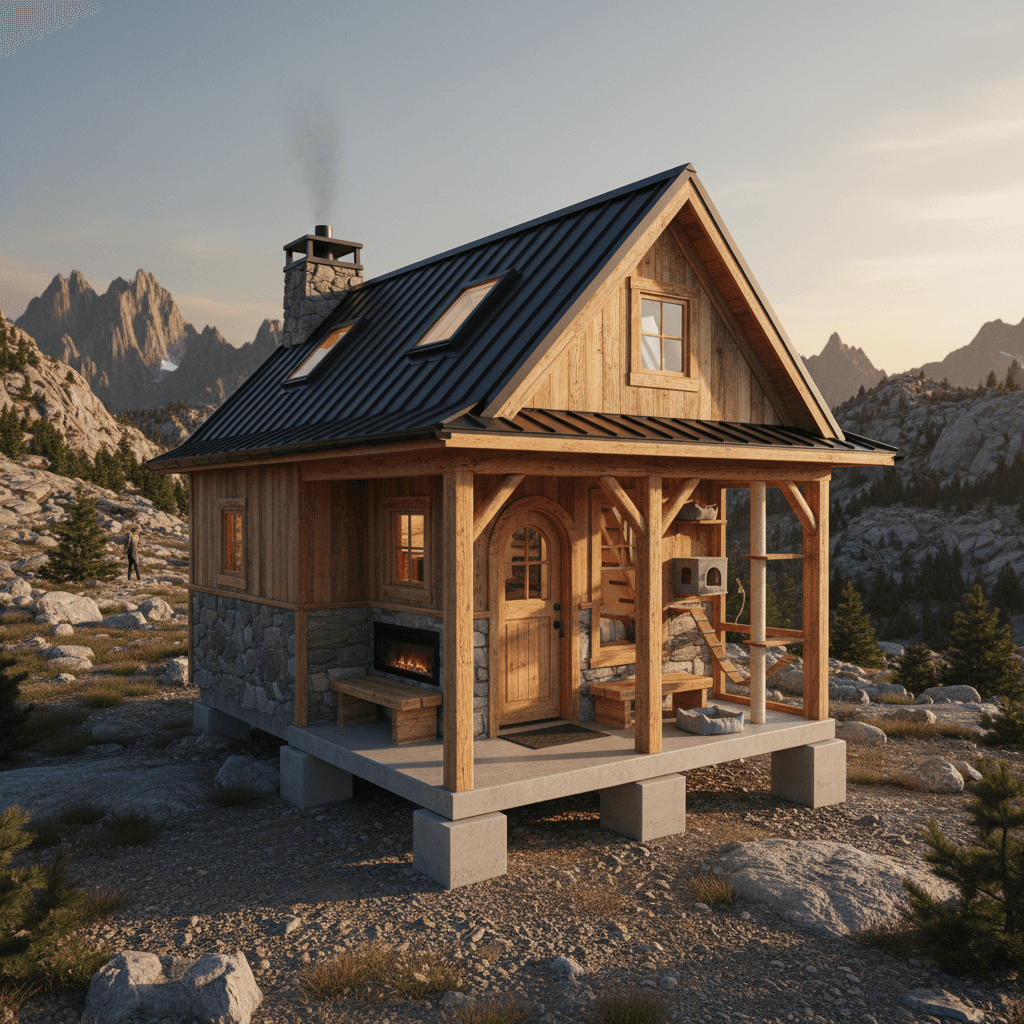 Rustic mountain Tiny House - Exterior view