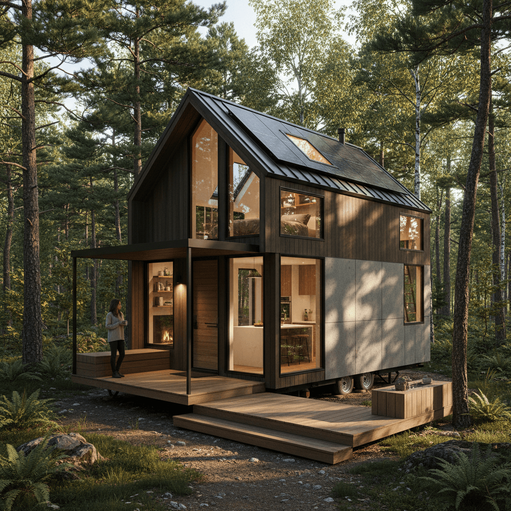 contemporary Forest Tiny House - Exterior view