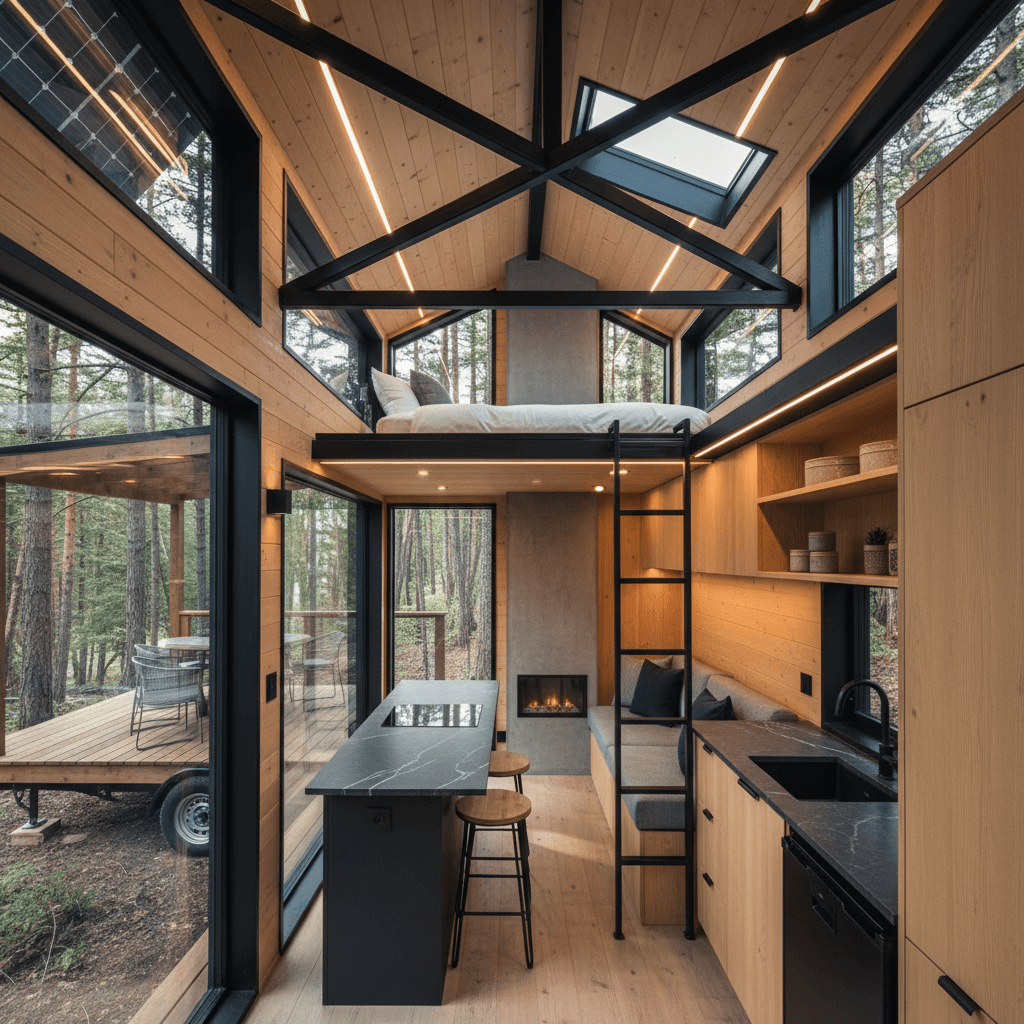 contemporary Forest Tiny House - Interior view