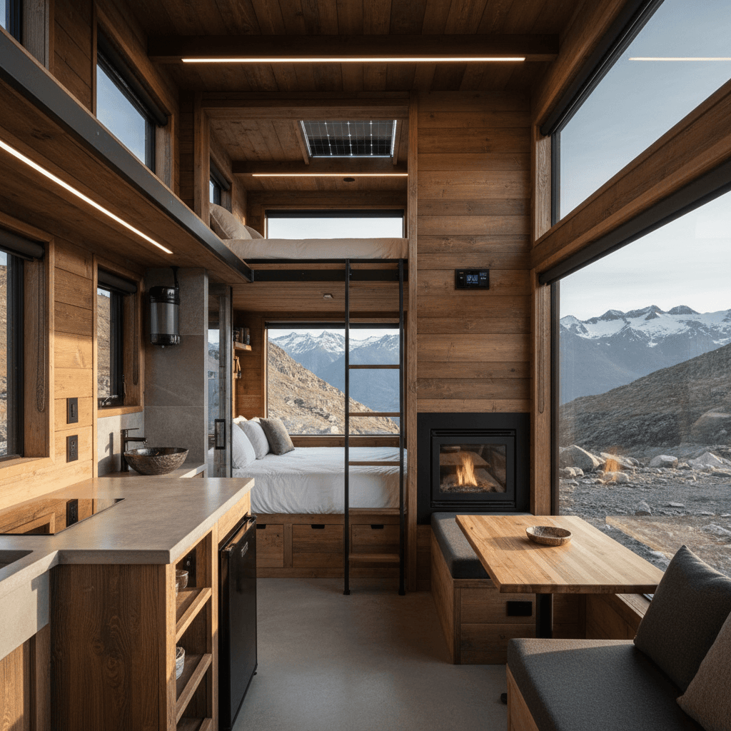 contemporary mountain Tiny House - Interior view