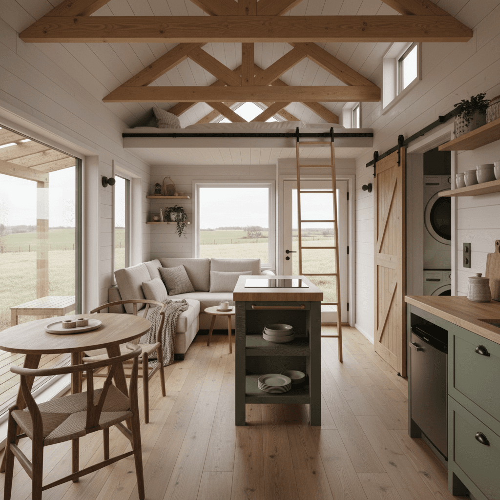 scandinavian rural Tiny House - Interior view