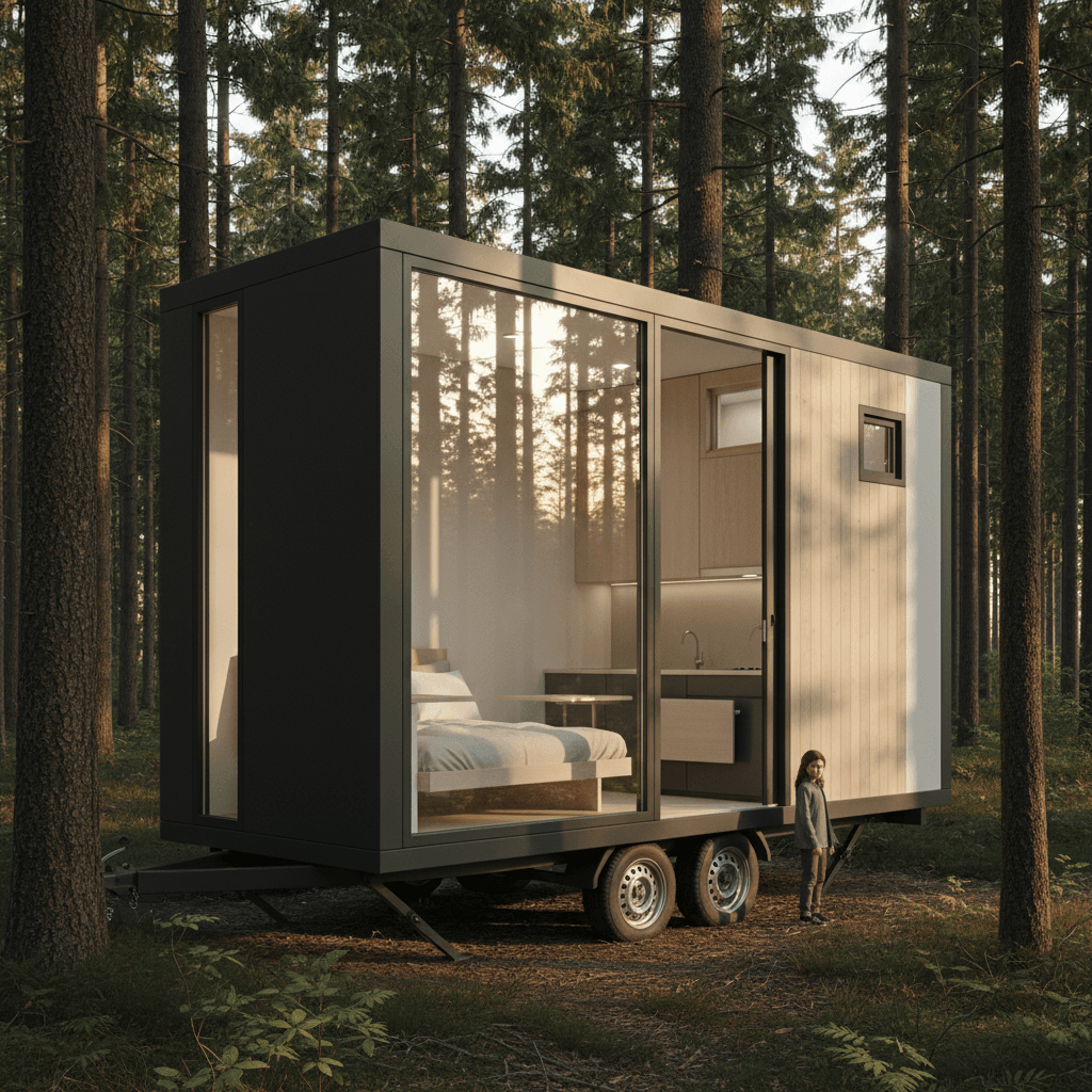 Minimalist Forest Tiny House - Exterior view