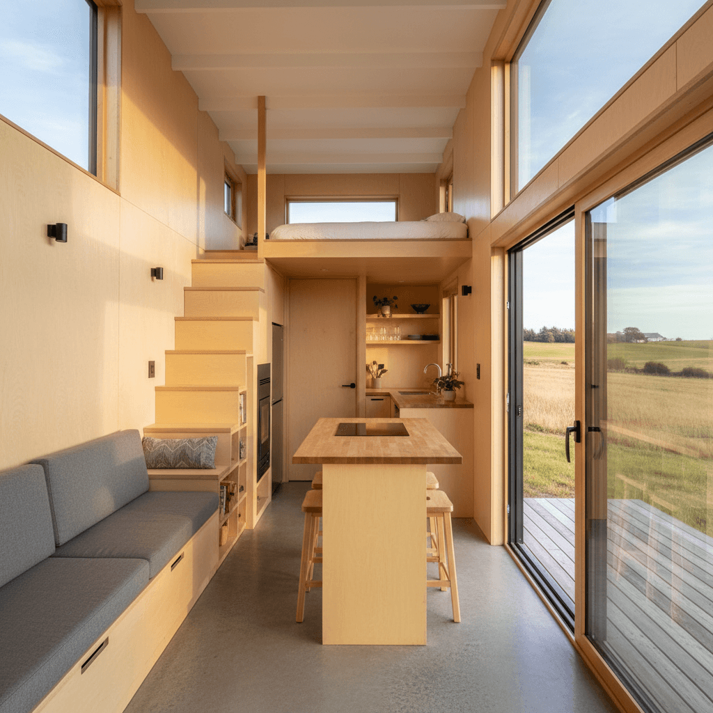 Modern rural Tiny House - Interior view